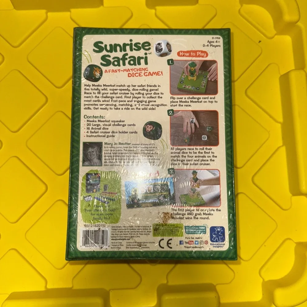 Educational Insights Sunrise‎ Safari A Fast Matching Dice Game Ages 4+